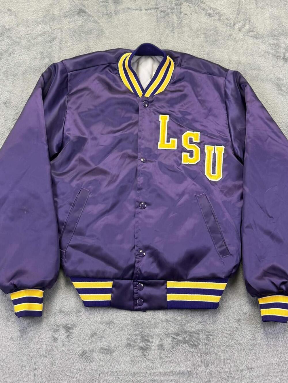 LSU Tigers Vintage Satin Bomber Jacket